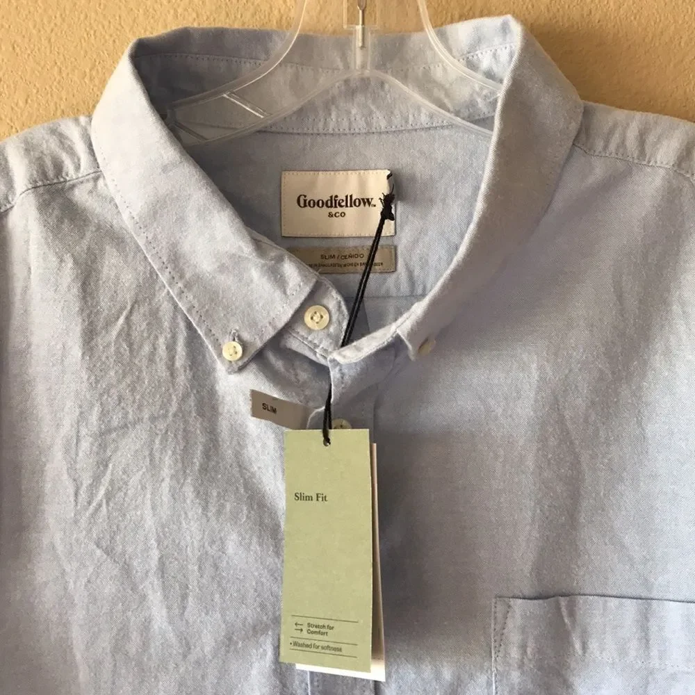 NEW Goodfellow Mens Light Blue Oxford